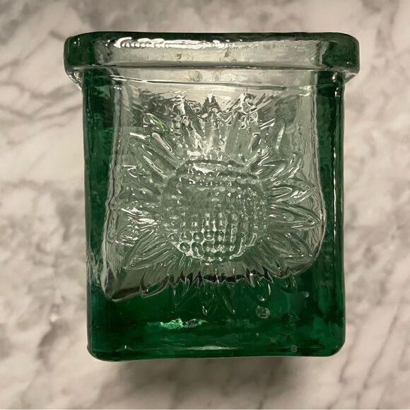 Recycled Glass Sunflower Votive Candle Holder - Picture 1 of 3